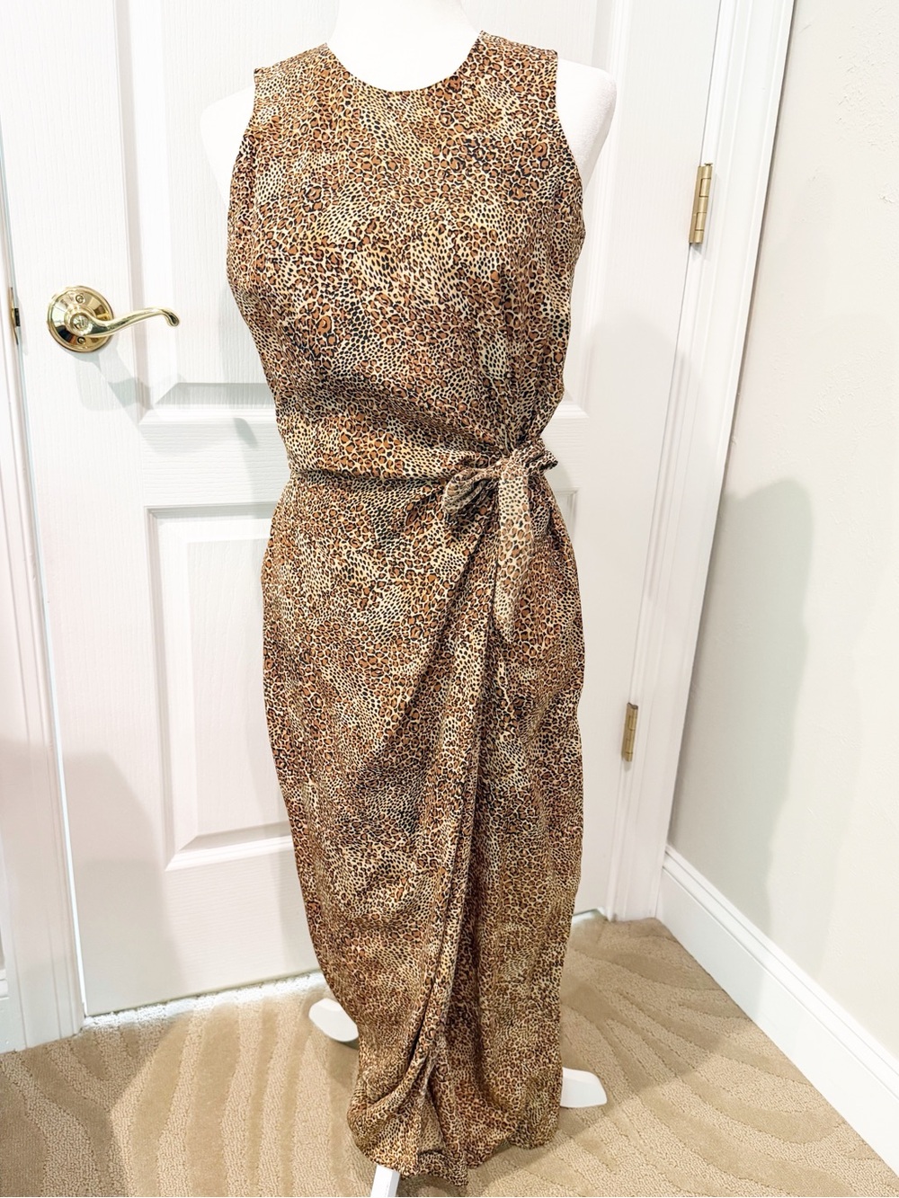 Vintage Spencer Jeremy Silk Leopard Print Dress - Size 4